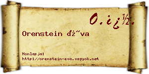Orenstein Éva névjegykártya